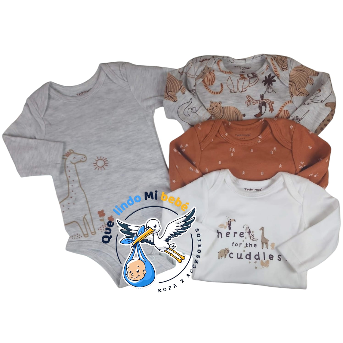 Set 4 Bodys Manga Larga 0/3 Meses 03S4MLH24 1