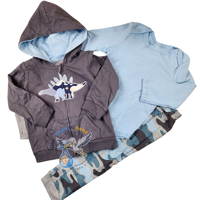 Set Buzo 3 Piezas Body Manga Larga 24 Meses 24BZH09 1