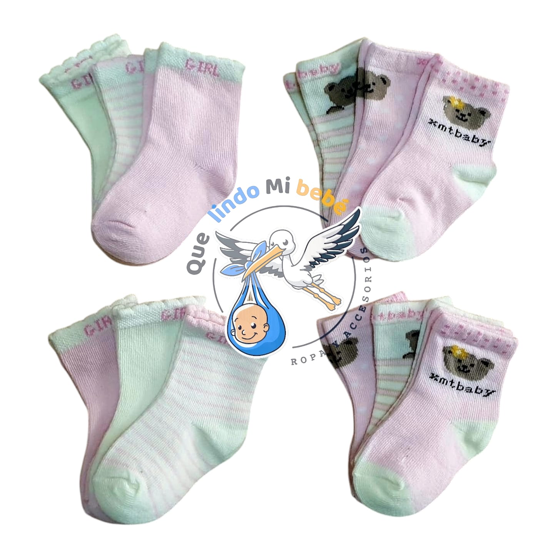 Calcetas por Docena 6/12 Meses E69M 1