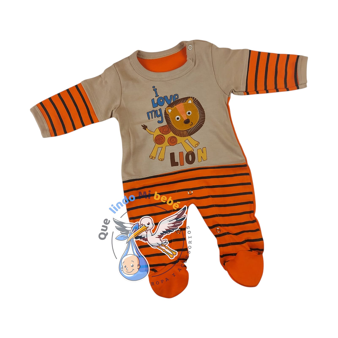 Osito Algodón 1 Pieza 0/3 Meses León Beige/Naranjo 1