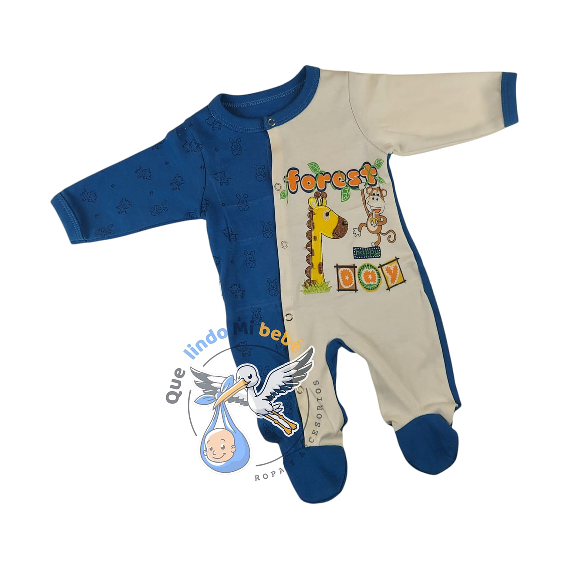 Osito Algodón 1 Pieza 0/3 Meses Jirafa Monito Azul/Blanco 1