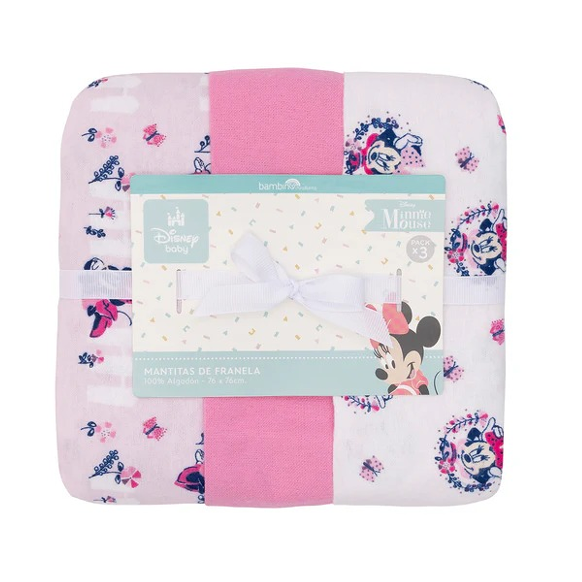 Set 3 Mantitas Franela Minnie  1