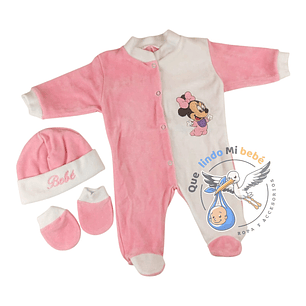 Set 3 Piezas Plush Minnie Rosado/Blanco