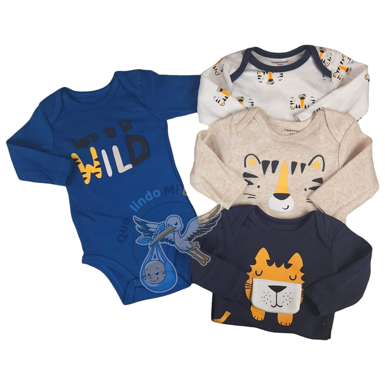 Set 4 Bodys Manga Larga 12/18 Meses 18S4MLH23 1