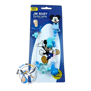 Porta Chupete Mickey Celeste