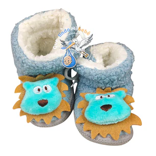 Pantuflitas con Chiporro León Celeste 
