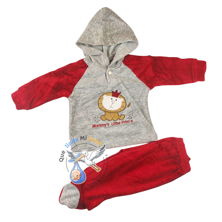 Osito Plush 2 Pieza 0/3 Meses Rojo/Gris H2P114 1