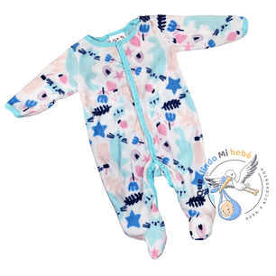 Pijama Micropolar 0/3 Meses Calipso/Rosado