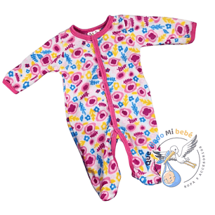 Pijama Micropolar 3/6 Meses Rosado/Blanco