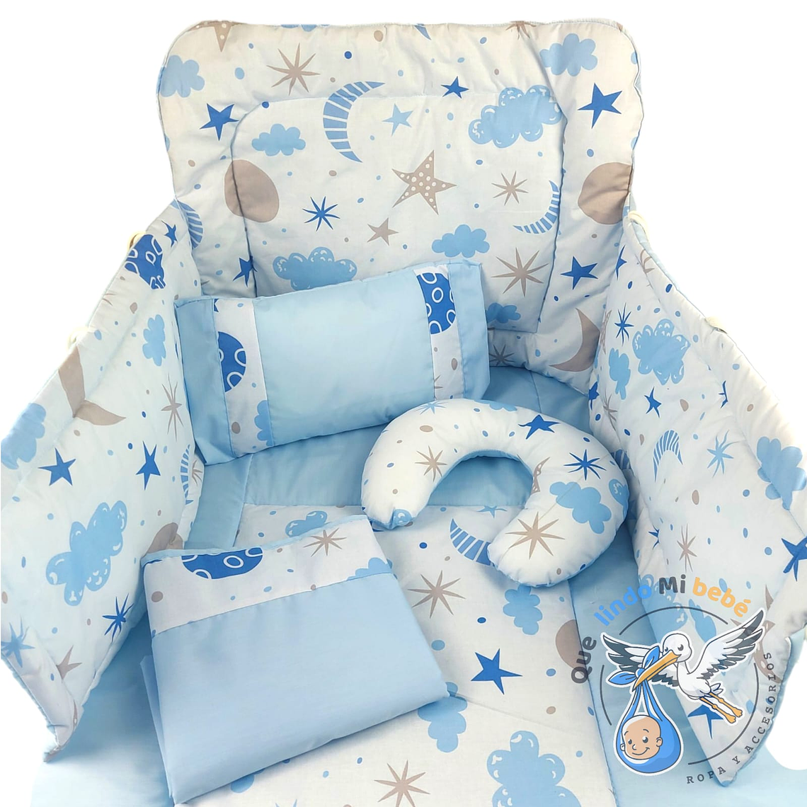 Set Para Cuna Estandar Celeste Universo 1