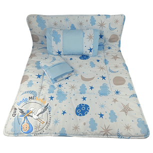 Set Para Cuna Colecho Celeste Universo