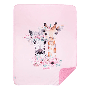 Frazada de Sherpa Bambino Fucsia Animales