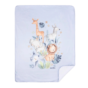 Frazada de Sherpa Bambino Celeste Animales