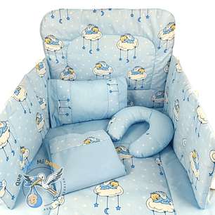 Set Para Cuna Estandar Celeste Nube Angelito