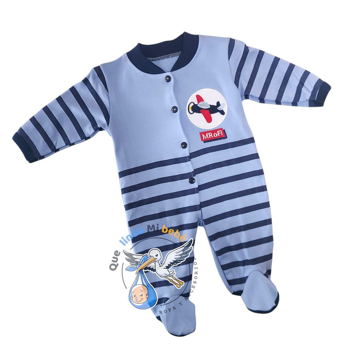 Osito Algodón 1 Pieza 0/3 Meses Avion Celeste 1