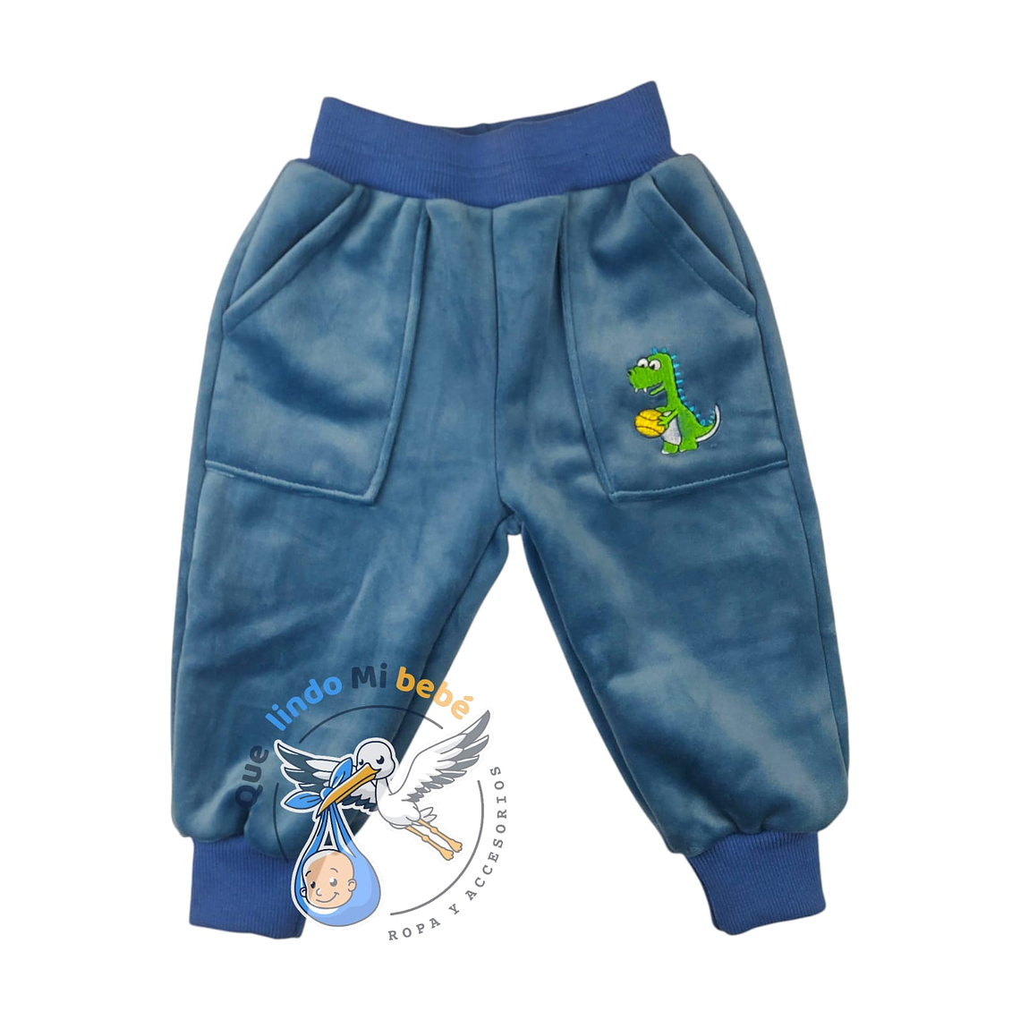 Pantalon Plush Grueso 12/18 Meses Petroleo 1