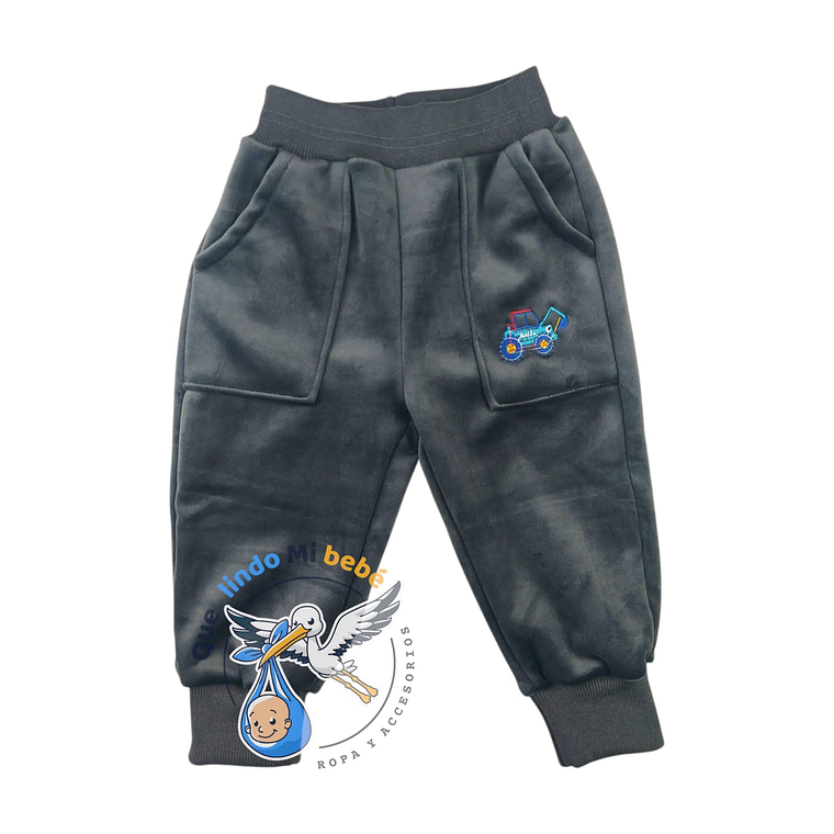 Pantalon Plush Grueso 36 Meses Gris 1