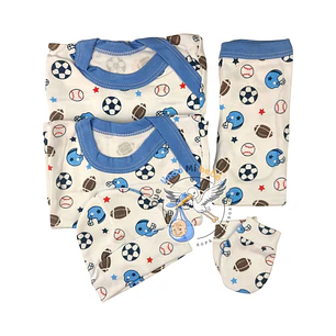 Ajuar 5 Piezas con Diseño Talla 0/3 Meses Blanco/Celeste Deportes