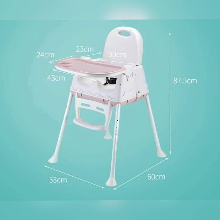 Silla Comedor Bebe 4 En 1 Rosada 2