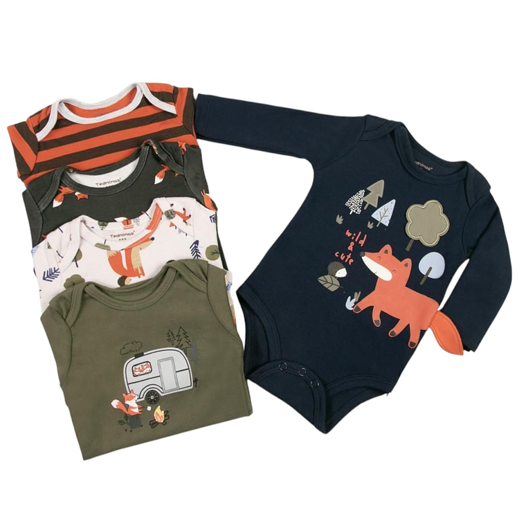 Set 5 Bodys Manga Larga 9/12 Meses 12BML555 1