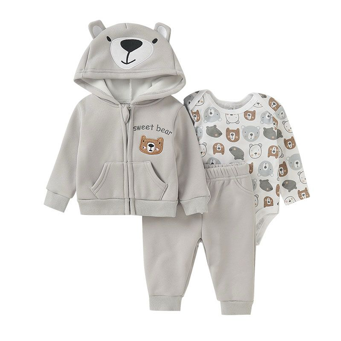 Set Buzo 3 Piezas Forrado 6/9 Meses 69BZH97 1