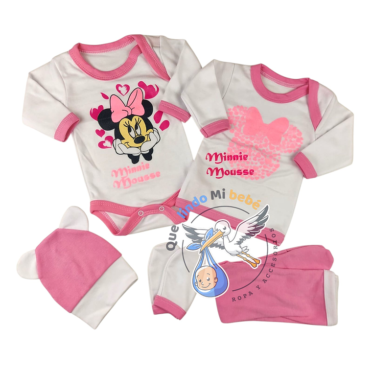 Ajuar Minnie 5 Piezas 0/3 Meses Rosado 1