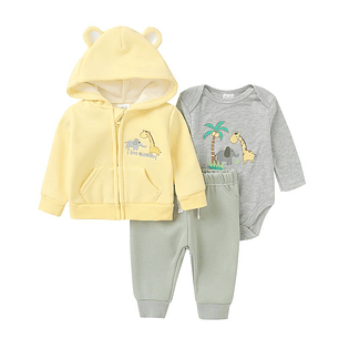 Set Buzo 3 Piezas Forrado 0/3 Meses Amarillo Jirafa