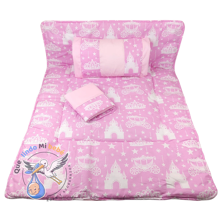 Set Para Cuna Colecho Rosado Princess 1