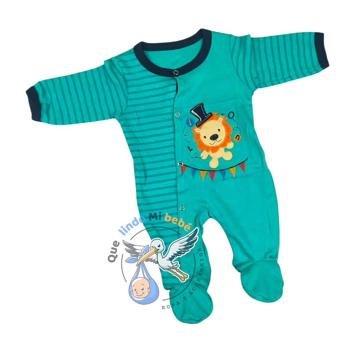 Osito Algodón 1 Pieza 0/3 Meses León Turquesa 1