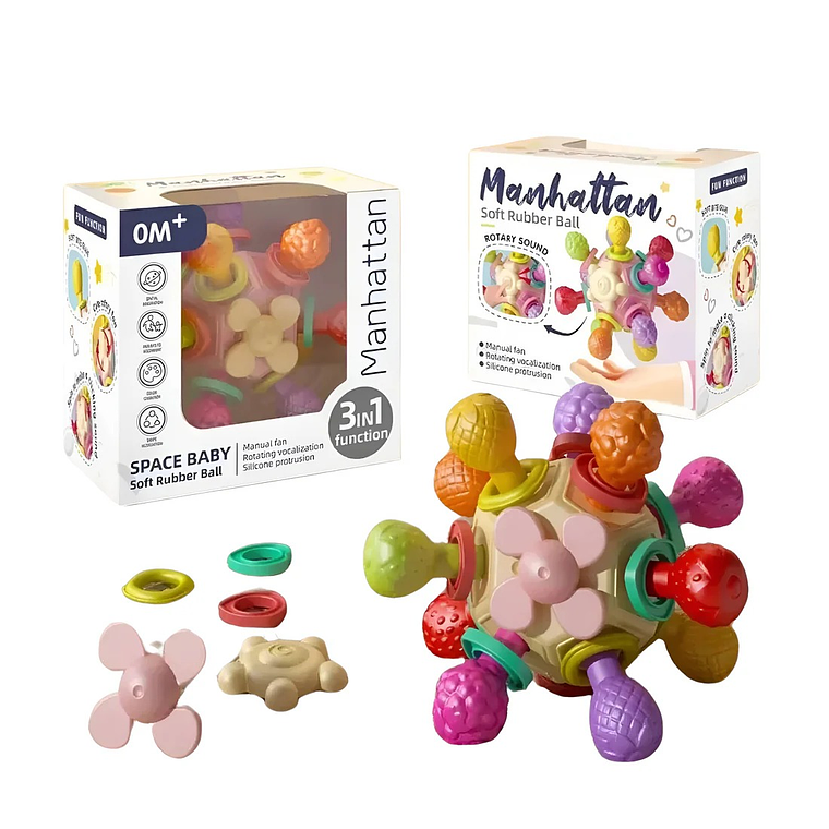 Juguete de Dentición Molecula Rosado 1