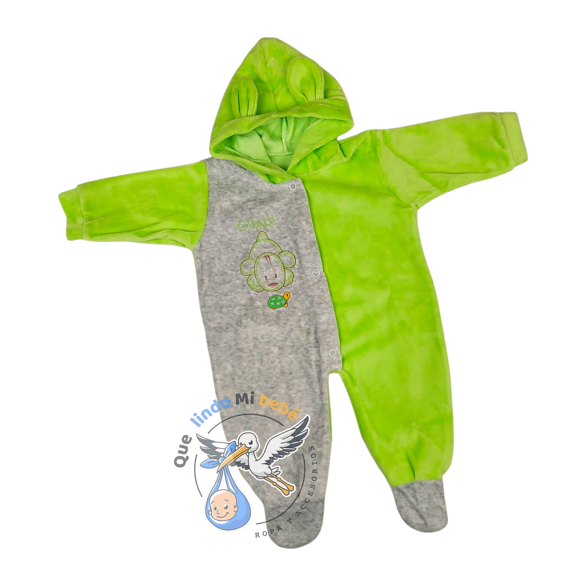 Osito Plush 1 Pieza 0/3 Meses Verde/Gris U1P39 1