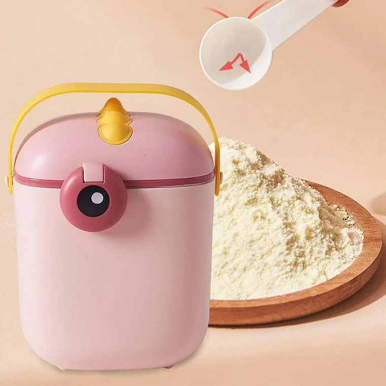 Contenedor de Leche Rosado con Cucharita 3