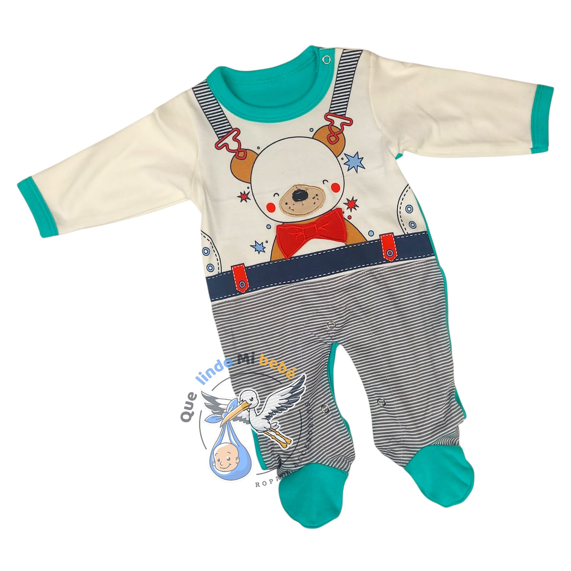 Osito Algodón 1 Pieza 0/3 Meses Osito Azul/Turquesa 1