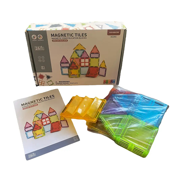 Bloques De Construcción Magnéticos 3d 26 Piezas +36M 3