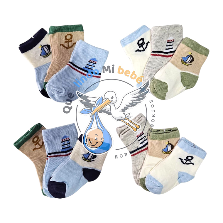 Calcetas por Docena 0/3 Meses L03H 1