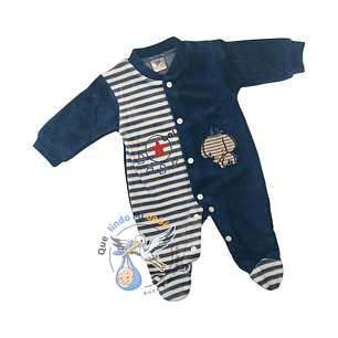 Enterito Plush 3/6 Meses Elefante Azul Marino