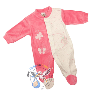 Enterito Plush 3/6 Meses Mariposas Rosado