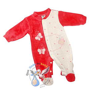 Enterito Plush 3/6 Meses Mariposa Fucsia