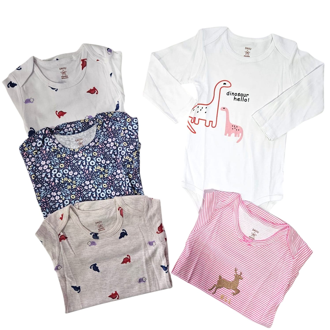 Set 5 Bodys Manga Larga 6/9 Meses 69BML593 1
