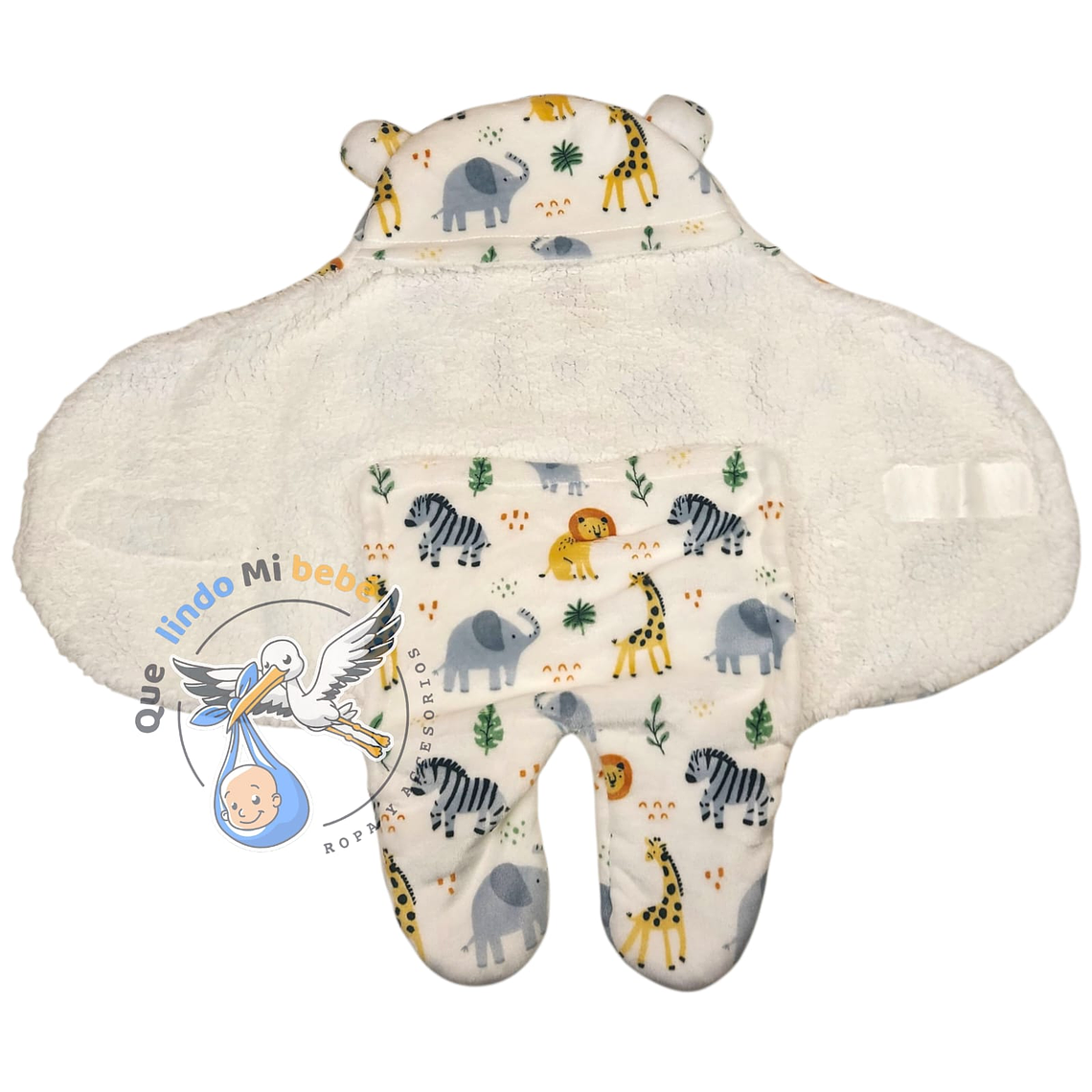 Saquito Osito 3/6 meses Blanco Animalitos 2