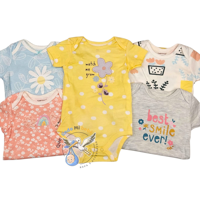Set 5 Bodys Manga Corta 9/12 Meses Best Smile Ever! 1