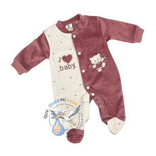 Osito Plush 1 Pieza 0/3 Meses Blanco/Palo Rosa M1P219