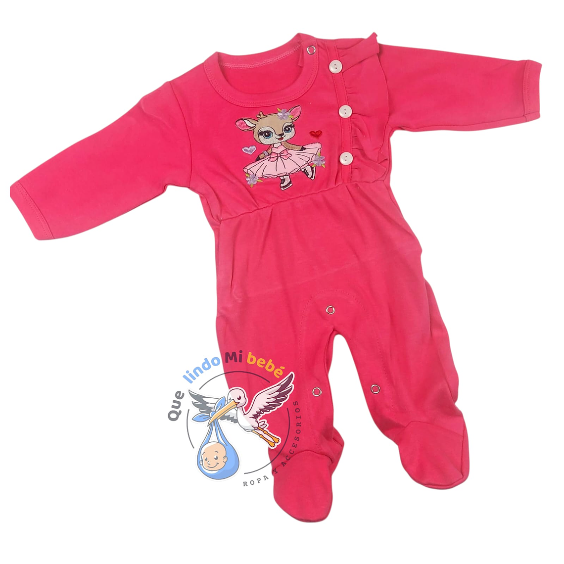 Osito Algodón 1 Pieza 0/3 Meses Renita Fucsia 1