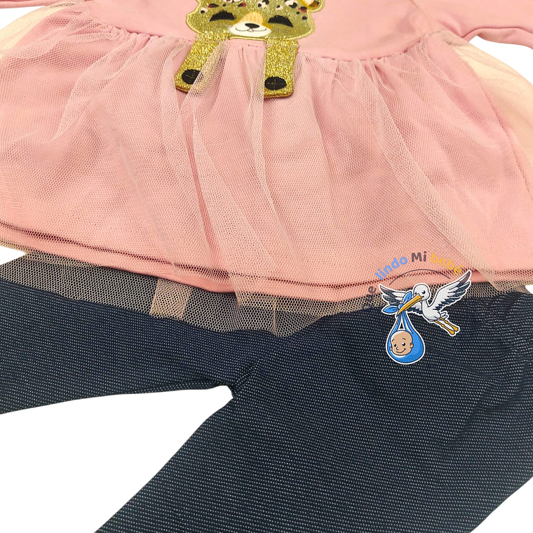 Conjunto Rosado con Calza Jeans 6/9 Meses 2