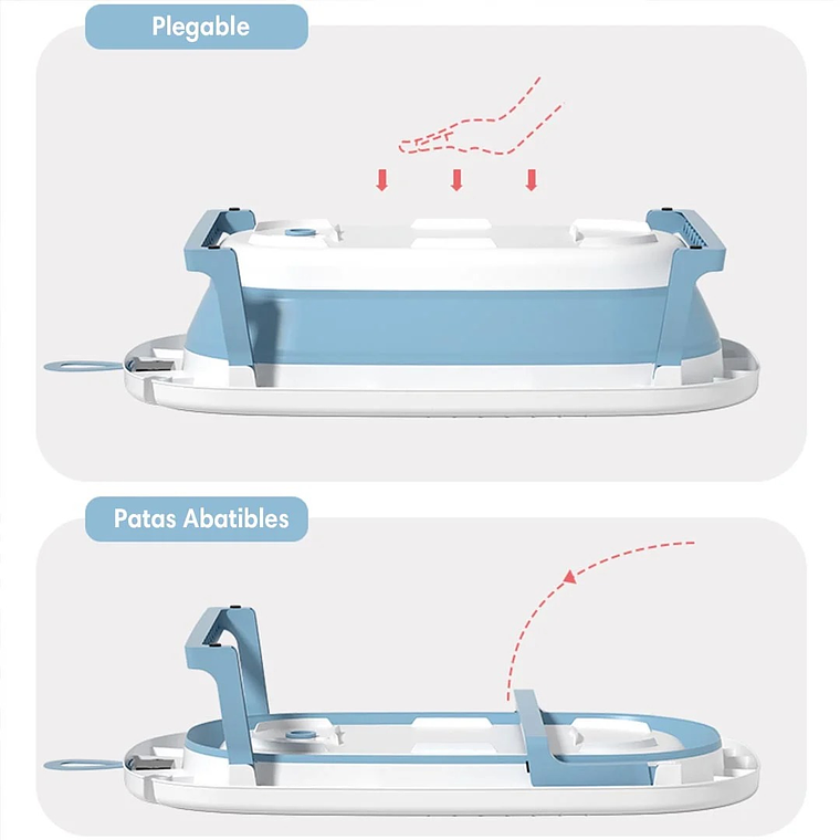 Set Bañera Plegable 5 Piezas Celeste 2