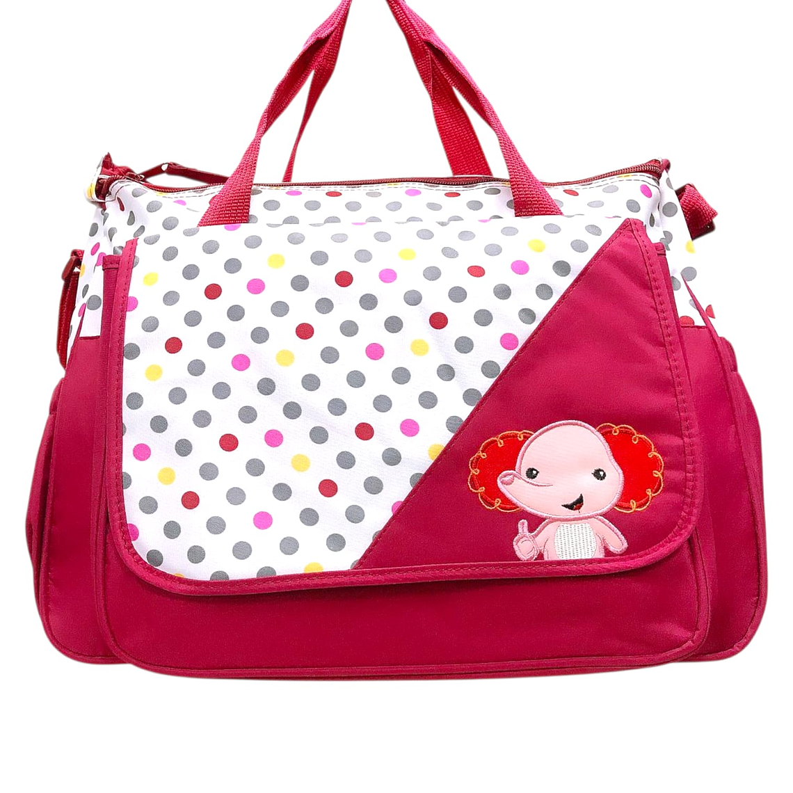 Bolso Maternal Con Cambiador Fucsia Elefante 1