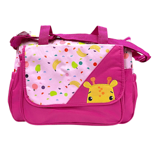 Bolso Maternal Con Cambiador Fucsia Jirafa
