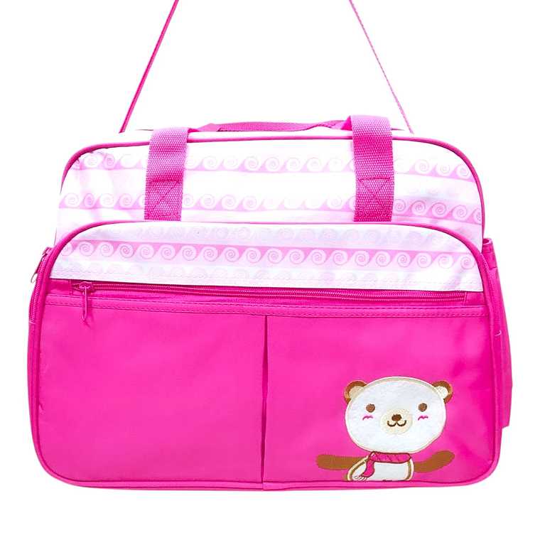 Bolso Maternal Con Cambiador Rosado Osito 1