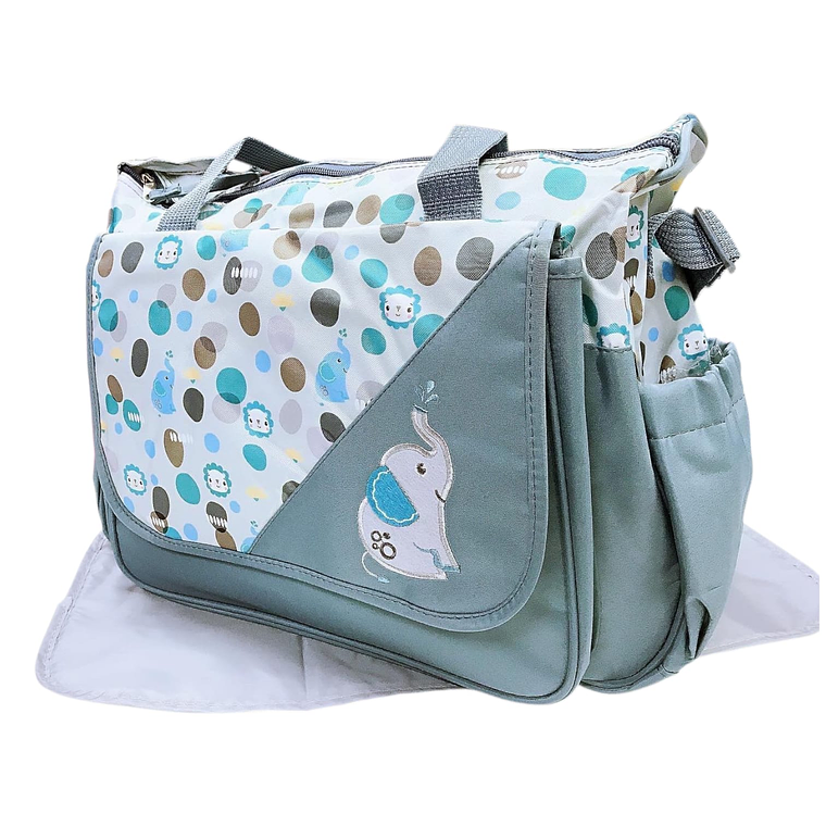 Bolso Maternal Con Cambiador Gris Elefante 1