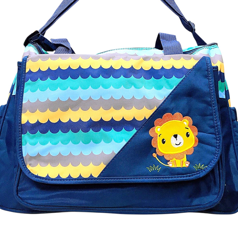 Bolso Maternal Con Cambiador Azul León 1